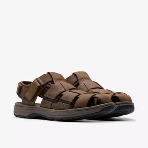 NEW CLARKS men's salt way sandal in cove brown